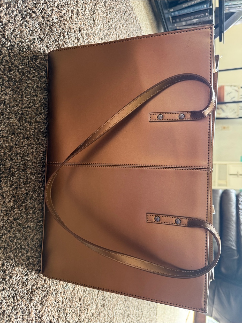 Wilsons Leather Cognac Brown Tote with Double Straps